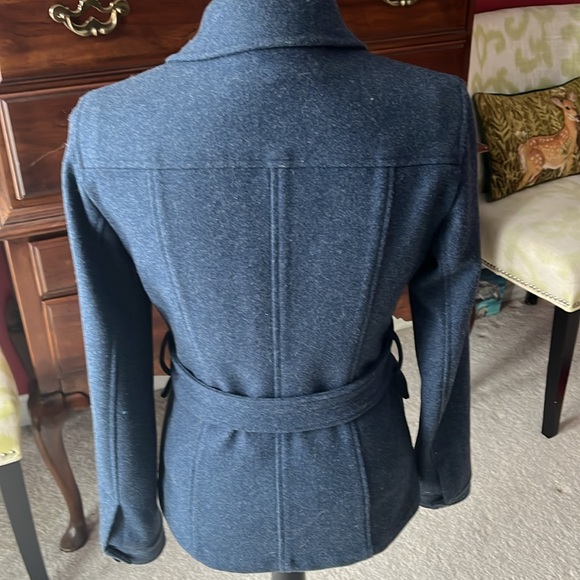 Very smart yet very stylish ladies blue button down jacket with belt. - Picture 3 of 5